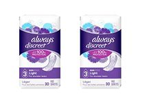 Always Discreet Bladder Protection Ultra Thin Liners Regular Length - 3pks of 30, Pack of 2