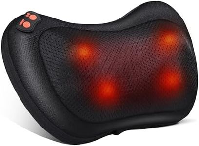 Brelley Neck Massager with Heat, Neck and Back Massager, 3D Deep Tissue Kneading Massage for Neck, Back, Shoulders, Legs, Shiatsu Massage Pillow Gift for Women, Men, Mom, and Dad
