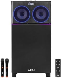 AKAI Bluetooth Party Speaker with Mic High Bass & Sound - Dynamic LED Lights 100W Home Theater Music System - Karaoke Speaker with Mic System - Support, AUX, USB