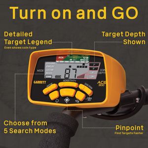 Garrett Ace 300 Metal Detector – Lightweight, Adjustable, LCD Display