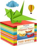 Home Pro Shop 1100 Sheets Origami Paper 15cm x 15 cm with E-Book Included - Double-Sided Square Origami Folding Paper in 15 Vivid Colours - Premium Quality Kids Craft Paper for Kids and Adults