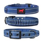 Tuff Pupper Heavy Duty Dog Collar With Handle | Ballistic Nylon Heavy Duty Collar | Padded Reflective Dog Collar With Adjustable Stainless Steel Hardware | Convenient Sizing for All Breeds