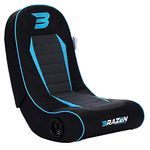 BraZen Sabre 2.0 Bluetooth Floor Rocker Esports Gaming Chair with Speaker Sound Foldable Children PU Leather Chair - Largest British Brand Blue