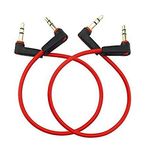 Seadream 2Pack 6 inch 3-Pole 3.5mm Male Right Angle to 3.5mm Male Right Angle Stereo Audio Cable Headset Extension Cable Compatible with Beats Dr. DRE Studio, Smartphone,M to M Audio Cable