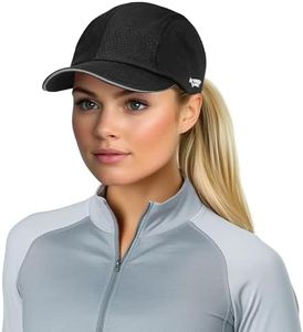 Tough Headwear All-Over Mesh Hat - Snapback Trucker Hats - Baseball Caps for Women - Cap for Running Hiking Cycling Golf or Gym Black