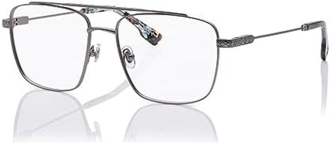 Shisen Fox KAEN Zero Power Blue Cut Computer Glasses with UV Protection, Scratch-Resistant, DriveSafe, Night Vision | For Mobile, Laptop & Tablet Use | Unisex Eyeglass | 57 Wide | Square - Silver