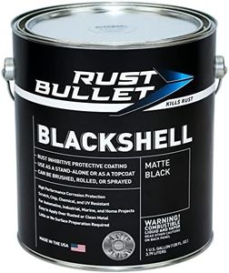 RUST BULLET BlackShell - Matte Black - 1 Gallon - Corrosion Preventive Coating, UV Resistant Rust Proofing Paint, Long-Lasting Metal Protection