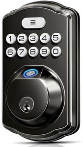 Veise Fingerprint Door Lock, Keyless Entry Door Lock, Electronic Keypad Deadbolt, Biometric Smart Locks for Front Door, Auto Lock, Anti-Peeking Password, Easy Install, Matte Black