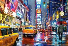 QYSFriday Paint by Numbers for Adults Beginner,Times Square Paint by Number for Adults with Paintbrushes Acrylic Pigment, Newyork Square Paint by Number City Night View 16 x 20 Inch Without Frame