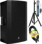 Mackie Thump15A THUMP-15A 1300W 15" Powered Loudspeaker (Single) with EMB Speaker Stand + EMB Microphone and EMB XLR Cable Bundle