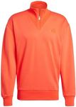 adidas Men's All SZN Fleece Quarter-Zip Crewneck Swearshirt, Bright Red