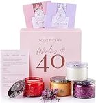 40th Birthday Gifts for Women – Scented Candles Gifts for Women – Elegant & Fun Gift Box 'Fabulous at 40' with 4 Aromatherapy Scented Candles for Her