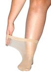 All Woman Plus Size SuperWide 20 Denier Pop Sock Anklets SAVER PACK (Natural, 6)