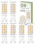 G9 LED Bulbs Dimmable, 3000K G9 LED Bulbs Warm White Dimmable, 5W 560LM G9 LED Dimmable, Energy Saving G9 LED Bulbs Equivalent to 40W Halogen Bulb, No Flicker AC 220-240V for Chandelier, 6 Counts