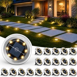 SOLPEX 20 Pack Small Solar Ground Lights, Pathway Lights Warm White