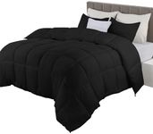 Utopia Bedding King Size Duvet, Box Stitched Solid King Duvet, 10.5 TOG Quilt King Size with Corner Tabs (Black, 10.5 Tog - King)