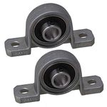 BQLZR Gray Zinc Alloy 8mm Bore Ball Bearing Pillow Block Mounted Support Machine Axle Self-adjust Pack of 2