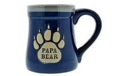 burton+BURTON Papa Bear Coffee Mug, 18oz - Ceramic Coffee Mug with Nobody Messes with My Cubs Quote - This Mug for Dad Makes a Great Gift - Features Cute Bear Paw Shape