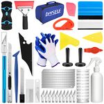 DIYSELF Window Tint Kit, Vinyl Wrap Tool Kit for Cars, 45 Pcs Vehicle Glass Protective Film Wrapping Set with Spray Bottle, Squeegee, Scrapers, Razor Blades, Gloves, Utility Knife, Craft Knife