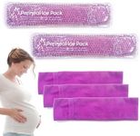 Reusable Perineal Ice Packs for Postpartum & Hemorrhoid Pain Relief, Hot & Cold Pack for Women After Pregnancy, 2 Ice Pack and 3 Cover (Purple)