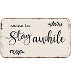 BXFAHZJ Minimalist Come in Stay Awhile Farmhouse Door Mat 17x30 Inch Indoor Outdoor Entrance Doormat Decor for Home Farmhouse,Guest Room Decor