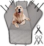 Premium Nonslip Pet Car Back Seat Cover Cat Dog Waterproof Protector Mat with Dog Seat Belt (137cm x 147cm Grey) for Cars and SUVs