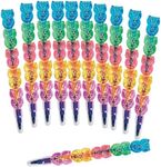 Fun Express - Stackable Bunny Crayons for Easter - Basic Supplies - Drawing - Crayons - Easter - 12 Pieces