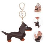 Giantree Leather Dachshund Keychain, Dachshund Keychain Bag Pendant Key Chain Fashion Cute Puppy Dog Charm Gifts for Favorite People Women Men Children Birthday Keyring