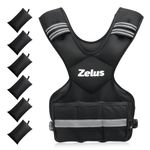 ZELUS Weighted Vest for Men and Women, 9-14.5 kg Adjustable Weighted vest with weights Included | Weight Vests with 6 Ironsand Weights for Cardio and Strength Training, Black