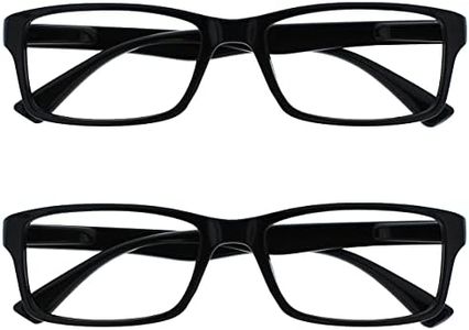 The Reading Glasses Company Black Readers Value 2 Pack Designer Style Mens Womens RR92-1 +2.00