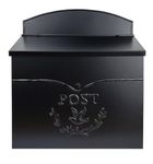 NACH Chelsea Classic Metal Post Mailbox, Vintage European Design, Powder Coated Maximum Rust Protection, 11.5 x 5 x 13, Black, MB-6946 by North American Country Home