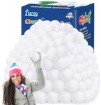 Luces 100 PCS Fake Snow Balls, Plush Indoor Snow Ball Fight Set, Soft Winter Game Balls for Outdoor Indoor, Christmas Tree Decorations DIY Accessories Parent-Child Interaction