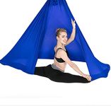 The Yogis Lycra Fabric Aerial Yoga Hammock Roundring Plain (Colour - Aerial-Blue-Roundring-Plain)