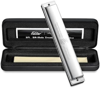 Eastar 24 Holes Harmonica Admiral Performance Competition C Key Tremolo Harmonica for Adults and Kids with Hard Case and Cloth