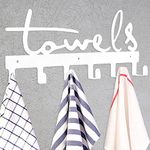 Goutoports Towel Rack Hot Tub Accessories Towel Rack Bathroom Kitchen Metal Holder Rustproof and Waterproof 6 Hook-White