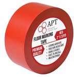 APT, (2-inch Width X 36 Yds Length) Single Roll PVC Marking Tape, Premium Vinyl Safety Marking and Dance Floor Splicing Tape, 6 mil Thick, (2-inch Red)