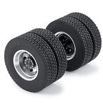 RC-Hub 4pcs Wheels Tires 22mm/25mm Rubber Tires with Foam for 1/14 Tamiya Tractor Truck Trailer RC Crawler Car (Wheel and Tires)