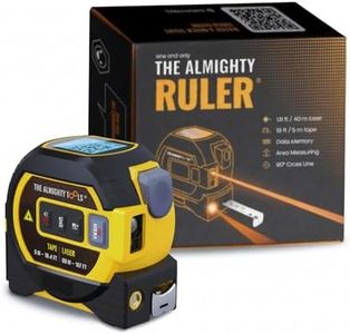 The Almighty Ruler Laser Tape Measure | Laser Distance Measurer, Heavy-Duty Tool with Cross Marking Feature, Smart Range Finder, Easy-Read Display, Ft & Metric Measurement | 131 ft | 43 yd | 40 m
