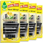 LITTLE TREES Car Air Freshener. Vent Wrap Provides Long-Lasting Scent, Slip on Vent Blade. Vanillaroma, 16 Air Fresheners