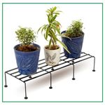 CINAGRO Anti Rust Rectangular Metal Plant Stand (Pack of 1) - 24 inches, Gardening Stand for Balcony, Indoor & Outdoor Use, Strong Durable Flower Pot Stand, Gamla Stand (Plants Not Included, Black)