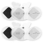 Easy@home Wireless Tens Unit Self Stick Carbon Electrode Pads, 4 Pack 6.5" x 3" Reusable Pads- Non Irritating Design, ETP015