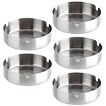 5 Pack Stainless Steel Ashtrays for