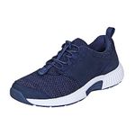 Orthofeet Women's Orthopedic Knit Francis No-Tie Sneakers, Blue, 5