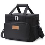 Lifewit Large Lunch Bag Insulated Lunch Box Leakproof Soft Cooler Cooling Tote for Adult Men Women, Waterproof Reusable Lunch Bags for Work Office Outdoor Picnic Camping, Black, 12-Can (8.5L)