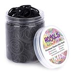 Assorted Size Small Rubber Bands Black Elastics Hair Ties Braiding Ponytail Holders Mixed Size Plastic Rubberbands for Girls Kids Mini Hair Bands No Damage 600pcs (MIX) by HOYOLS