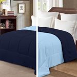 Cottington Lane Microfibre All-Weather Abstract AC Comforter Warm Polyfill 100 GSM 1 Pc Comforter Only | Ac Blankets Ultra Soft for All Season Double 90 x 100 Inch Navy Blue and Light Blue