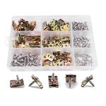 Yuhtech 200 Pcs 8 Size U Clip and Screw Assortment M3 - M12 U-Style Clip-On Nut with Mounting Screws Kit for Car Universal Fasteners for Securing Wires and Cables