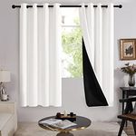 Deconovo Full Shading Curtains for Room Windows, Thermal Black Lined Blackout Curtains for Bedroom, Privacy Assured Window Drapries (Cream, 2 Drapes, 52W x 72L Inches)