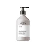 L'Oréal Professionnel Anti-Yellow Tint Hair Shampoo for White, Grey & Bleached Hair, Purple Pigments, Series Expert, Silver Shampoo, 500 ml