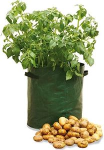 Haxnicks 3 x Potato Patio Garden Planters | Reusable Potato Grow Bags | Easy No Dig Potato Growing | Reinforced Handles | Drainage Holes | Small Garden | 3 Pack, Green 35 x 35 x 45 cm | Planter010101